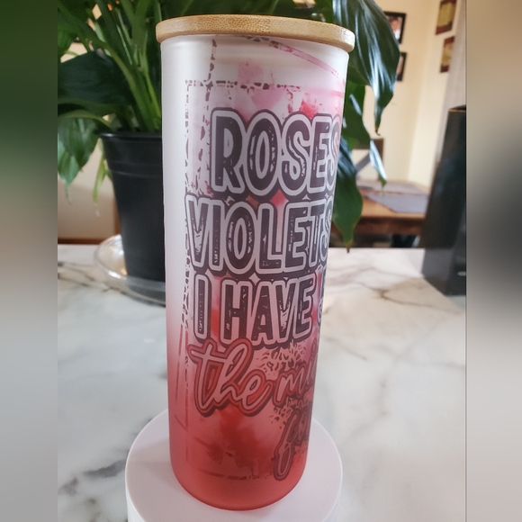 I have 5 fingers the middle one's for you 20oz Gradient Red Glass Tumbler 🎉sale - Picture 8 of 13